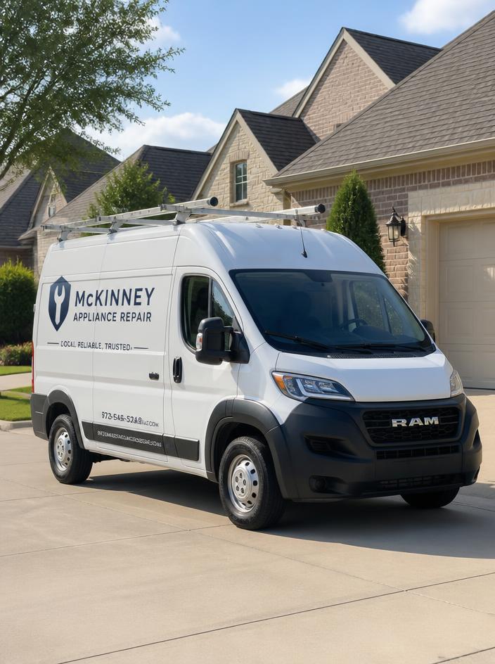 McKinney Same-Day Appliance Fix service van parked in a McKinney neighborhood